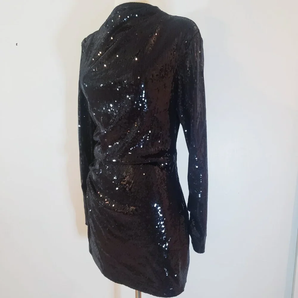 Zara Black Sequin Party Dress - Picture 12 of 16